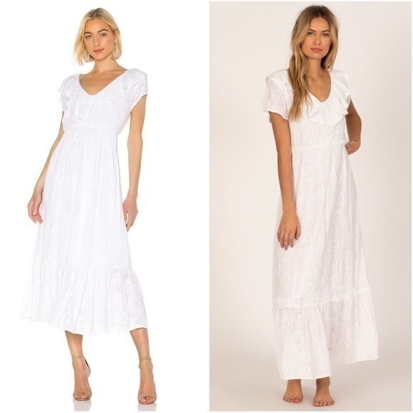 Amuse Society Revolve Tropical Morning White Midi Summer  Dress NWT SMALL - Picture 1 of 14